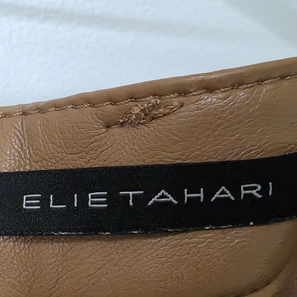 Elie Tahari Tan Faux Leather Pants